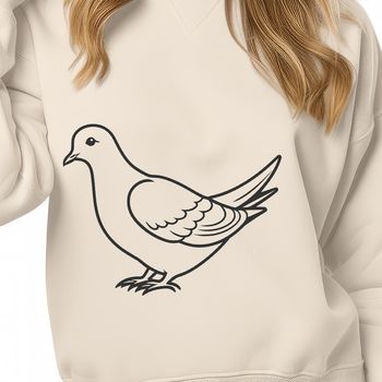 A digital illustration of a white dove in flight, created as a vector graphic.