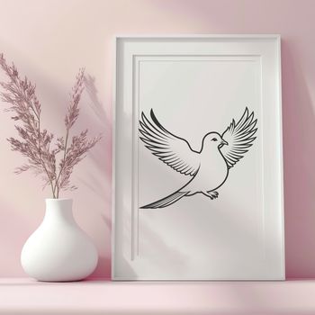 Close-up illustration of a dove's head and body, suitable for various graphic designs.