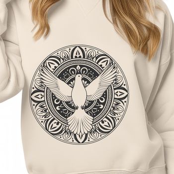 Illustrative white dove in flight, suitable for vector graphics.