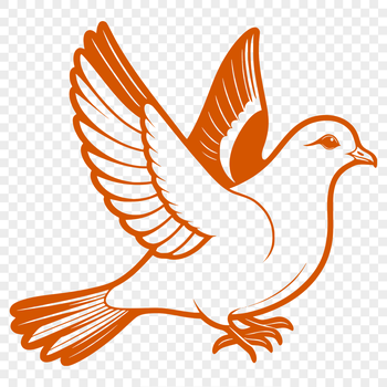 A stylized illustration of a dove in vector format.