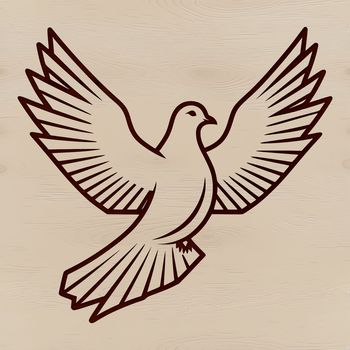 A simple illustration of a dove in flight, suitable for various graphic design applications.