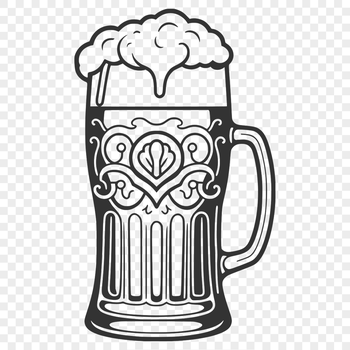 A simple illustration of a glass containing beer, suitable for clip art or vector design projects.