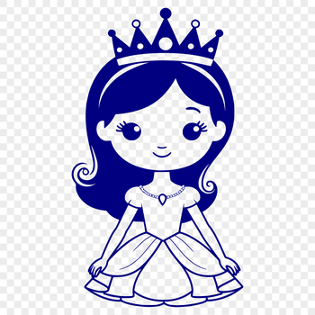 A female princess illustration created in vector format.