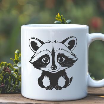 A simple illustration of a raccoon in a vector format.
