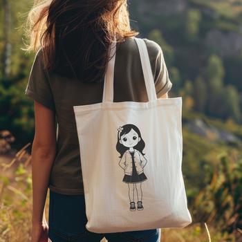 A young girl in profile with a simple design style, suitable for use as a vector template or clip art.