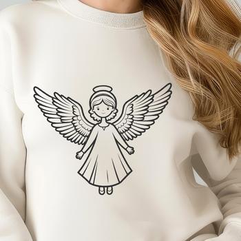 A stylized illustration of a benevolent heavenly being, suitable for various design projects.