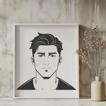 An illustration of a person in a clean line art format.