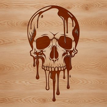 A vector graphic of a skull design with intricate details and textures.
