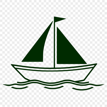 A detailed illustration of a boat in vector format, suitable for digital design and cutting.