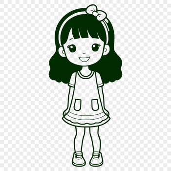 A young girl's profile illustration created as a vector graphic.