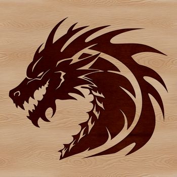 A mythical creature's head, rendered as an SVG file, suitable for vector graphics and cutting machines like Cricut.