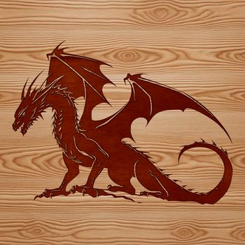 A mythical creature with wings and scales depicted in a vector format.