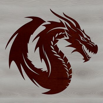 A detailed vector design of a dragon's profile, suitable for digital artwork and craft projects.