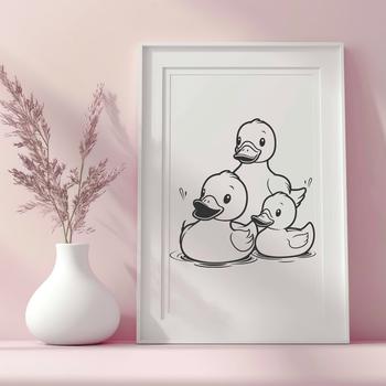 A simple outline illustration of a duck, suitable for use in various digital designs.