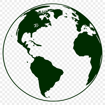 A 2D digital representation of our planet Earth in a vector format.
