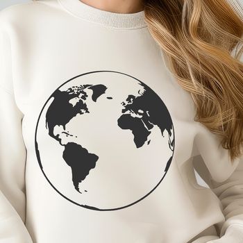 A 2D representation of the Earth planet as a vector graphic.