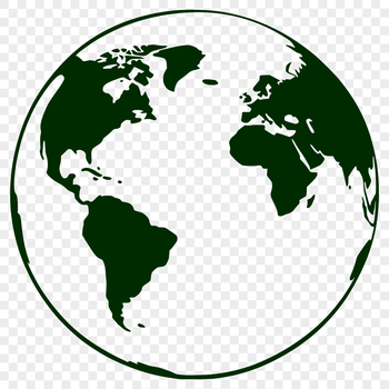 A 2D representation of our planet Earth as a vector graphic.