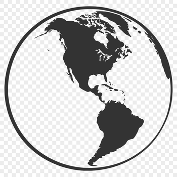 A detailed digital illustration of a 3D Earth model, suitable for vector art design.