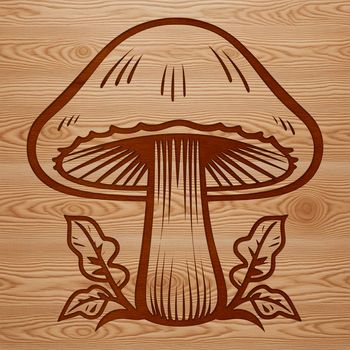 Free editable graphic of a fungal cap and stem.
