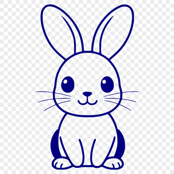A full-body illustration of a sitting rabbit, suitable for vector design and commercial or personal use.