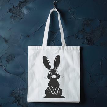 A sitting rabbit with full body pose, suitable for vector design.