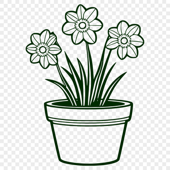 A single daffodil flower in a pot, a common symbol associated with spring and Easter.