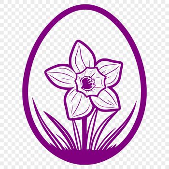 Illustrated Easter egg with spring flowers, suitable for vector art designs.
