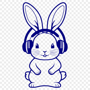 A seated rabbit illustration in vector format, suitable for various digital designs.