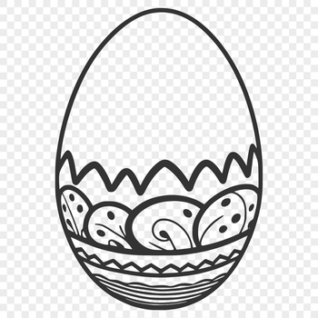 A hand-drawn Easter egg design created using vector graphics, ideal for printing or cutting with a Cricut machine.