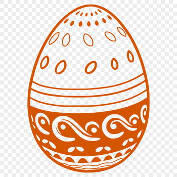 A colorful illustration of a stylized Easter egg with intricate patterns and designs.