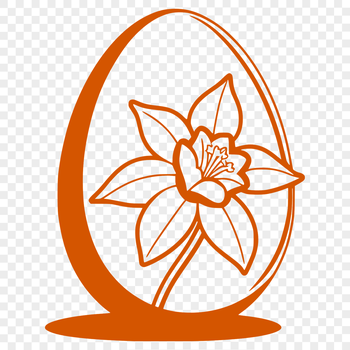 Decorative Easter egg design featuring colorful illustrations, ideal for use in graphic design projects.