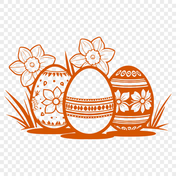 A hand-drawn vector design of a colorful Easter egg with intricate details.