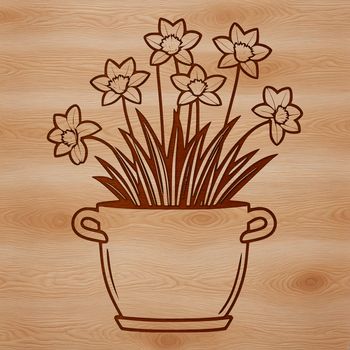 A simple illustration of a daffodil in full bloom, perfect for decoration and symbolizing new beginnings.