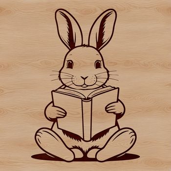 A cartoon rabbit sitting on its haunches, suitable for vector design projects.