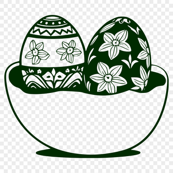 Easter-themed SVG clip art featuring a colorful Easter egg with daffodil accents.