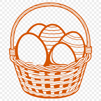 An illustrated Easter egg in a decorative basket, perfect for vector art design.
