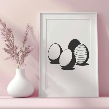 A digital vector art representation of a stylized Easter egg with bold lines and vibrant colors.