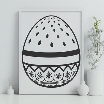 A decorative Easter egg with intricate design patterns in a digital format, ideal for cutting machines or laser cutters.