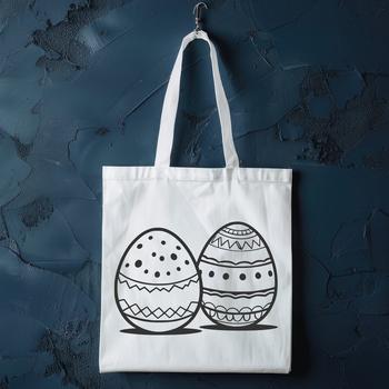 An illustrated Easter egg with colorful designs, suitable for digital cutting and crafting.