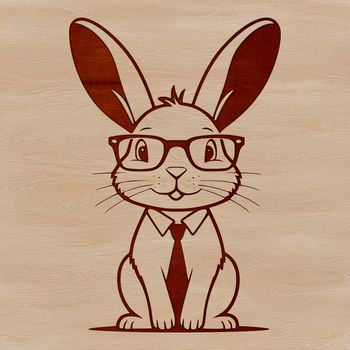 A sitting rabbit in vector design format.