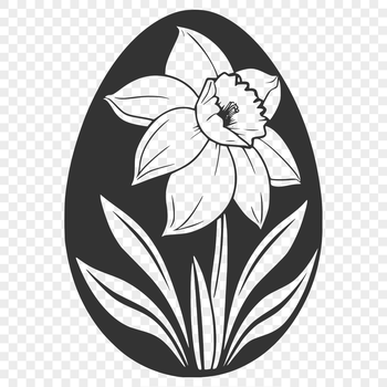 A hand-drawn Easter egg with colorful decorations, suitable for vector design.
