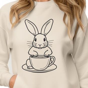 A full-body illustration of a sitting rabbit, suitable for vector design and commercial use.