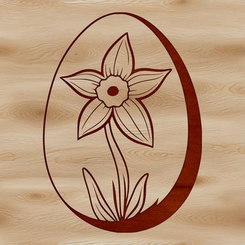 A colorful hand-drawn Easter egg design featuring spring flowers, suitable for vector art projects.