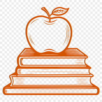 An SVG vector design of a book featuring the Apple brand, ideal for use in teaching or other educational contexts.