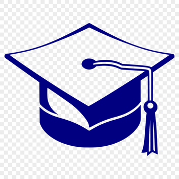 A simple graduation cap icon in vector format.