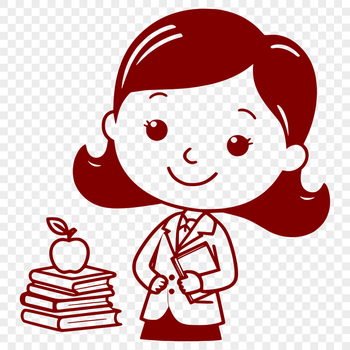 An illustration of a woman in a profession related to education.