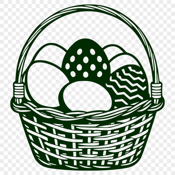 A stylized illustration of a decorated Easter egg with intricate designs.