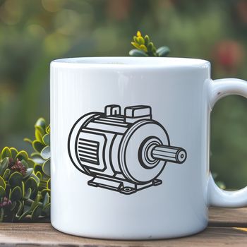 Motor design illustration with technical details