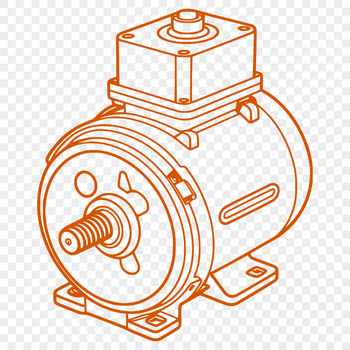 A detailed illustration of an electric motor design in SVG format.
