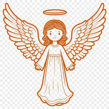 A detailed design of an angel figure created with scalable graphics.